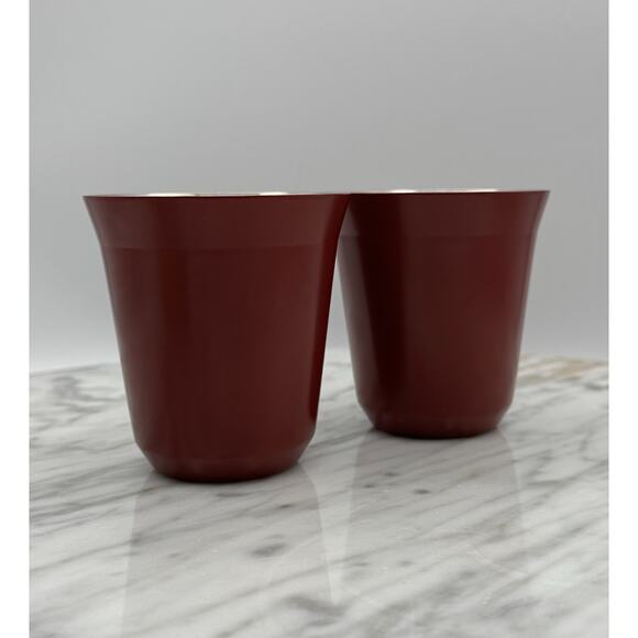 Nespresso Collections Espresso Cups Set of 2 Pixie Lungo Red 5.5 Designers Metal - Picture 2 of 10